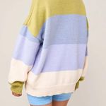 Long Sleeve Crew Neck Striped Block Sweater size S multi Photo 0