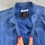 Bernardo  Suede Leather Moto Jacket Blue Genuine Leather Womens XL Photo 1