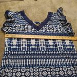 Bobbie & Brooks Bobbie Brooks 1X Plus Size Blue White Lace Cut Out Blouse Top Frill Short Sleeve Photo 2