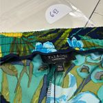 Talbots  Pants Womens Size 1X Blue Green Floral Drawstring Waist Pull On Tropical Photo 6