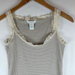 Sundance  Striped Lace Trim Tank Top XS Cotton Spandex Tank Y2K Photo 4