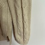 Pink Rose Women’s  Light Weight Long Sleeve Knit Sweater Tan Size Small Cream Photo 2