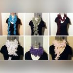 NWT Angela’s Designs one of a kind handmade crocheted loopy boa scarf Brown Photo 3