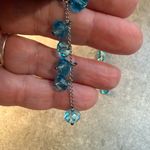 Blue Aquamarine Crystal Glass Breads Earrings Dangle Cascading Cluster Estate Photo 5