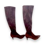 Brown Faux suede leather sock boots size 8 1/2 Photo 0