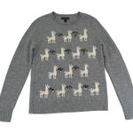J.Crew Wool Llama Alpaca Jeweled‎ Embellished Sweater Womens S Small Gray Photo 0