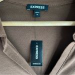 EXPRESS NWT  Ribbed V neck Long Sleeve Henley Polo Bodysuit Chocolate brown XL Photo 6