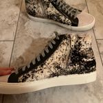 P448 Star High Top Faux Fur Platform Sneakers in Cowprint Photo 7