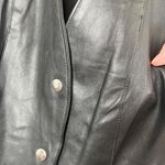 wilson's leather Vintage  Womens Large Moto Black Leather Vest With Snap Closure Photo 3