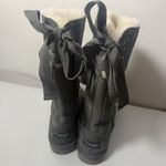 KoolaBurra by UGG Gray Suede Fur Lined Ribbon Lace Up Boots Size 6 Photo 3