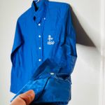 Ralph Lauren Blue Button Up White Nautical Embroidered Long Sleeve Shirt Size 10 Photo 2