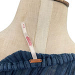 Free People  Embroidered Peasant Top Blouse Long Sleeve Blue Size Medium Photo 7