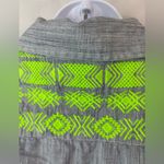 Rock & Roll Cowgirl  XL Embroidered Long Sleeved Pearl Snap Shirt in Lime n Blue Photo 3