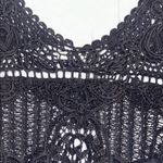 Phase One Size M Black Crochet Fringe Tank Top Photo 3