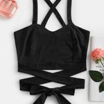 Zaful Black Crisscross Tie Crop Top Photo 0