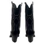 Mango  Leather Cowboy Ankle Boots with Embroidery Seams Black Size 39/ 8.5 Photo 8