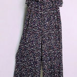 Identity Jumpsuit. Blue Floral. Spaghetti Straps. Wide Leg Photo 0