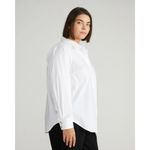 Universal Standard  Stretch Cotton Poplin Button Down Shirt White size 18, Medium Photo 2