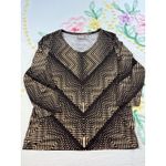 Chico's Top Womens 1 US Geométric Prim V-neck, 3/4 Gray sleeves (09) Photo 1