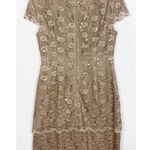 Alex Evenings Tiered Lace Sheath Dress Floral Lace Overlay Sequin Size 8 Petite Photo 1