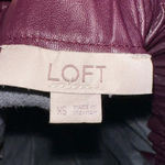Loft  Faux Leather Mini Pocket Skirt Burgundy Size XS Photo 3