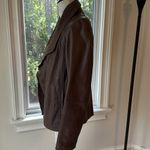 Eileen Fisher Vintage Open Brown Leather Jacket, Size Small, EUC Photo 5