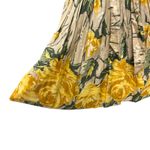 Ann Taylor LOFT Womens Skirt Size 12 Beige Yellow Floral Pleats Tie Waist Cotton Photo 2