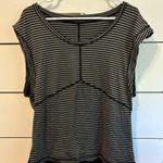 Lululemon Get Sweat Tee Silver Stripe Black Slate / Black Photo 0
