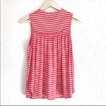 Sophie Max  Coral Pink Striped Tank‎ Top V-Neck Sleeveless Stretch XS X-Small New Photo 6