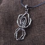 Retro Spider Pendant Domineering Personality‎ Double Skull Zinc Alloy Necklace Black Photo 8