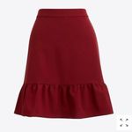 J.Crew NWOT  Ruffle Hem Mini Skirt Crimson Burgundy Wine sz 4 Photo 2
