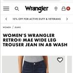 Wrangler Retro Mae Wide Leg Trouser Jean Photo 2