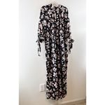 Madewell  Winter Orchid Tie-Sleeve Wide Leg Jumpsuit Brigette True Black XXL Photo 6