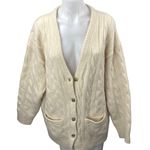 J.Crew Cream White Relaxed Cable Knit Pocket Long Sleeve Cardigan Sweater XS Photo 0