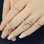 Wrap Leaves Ring Set Gold Photo 0