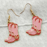 Pink Cowgirl Boot Earrings, Pink Cowboy Boots Earrings, Pink Cowgirl Boots Photo 0
