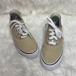 Bass Tan and White Canvas Sneakers Casual Lace Up Sneakers Size 8.5 A19 Tan Photo 2