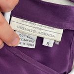Vintage Silk Top short sleeve crop womens Purple (size 8) contemporary classic Photo 1