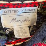 Vintage Margules knitted by hand Geometric Pattern Sweater Red Size M Photo 1