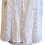 TK Cristin Stitch Fix Ivory Viscose Button Up Sleeveless Blouse‎ Medium NWT White Photo 2