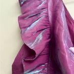 TCEC  One shoulder metallic foil ruffle dress SIZE M pit to pit 17” 
length 25” Photo 4