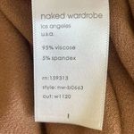 Naked Wardrobe Long Sleeves Latte Tan Womens Body Suit Top Soft SZ L #1664 Photo 8
