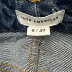Good American  Good Classic Jeans Womens 6 Medium Wash High Rise Raw Hem Stretch Photo 5