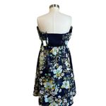 Anthropologie  Floral Ruffled Strapless Blue A Line Dress NWT Size Large Photo 2