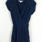 Diane Von Furstenberg  Purdette Tie-Waist Short Romper Size 8 Navy Blue DVF Photo 0