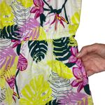 Nicole Miller  Tropical Print Wide Leg Spaghetti Strap Linen Jumpsuit Large NWT Photo 3