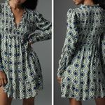 Anthropologie Long-Sleeve V-Neck Ruffle Mini Dress, Size XXS Photo 1