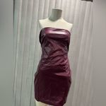 AMTIOUS burgundy leather strap dress 🌷 Purple Size L Photo 6