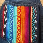 Judith March NWOT Ultra Flare Blue Jeans with Colorful Weaving Accents Photo 3