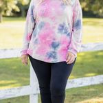 Chic Soul Curved Hem Slouchy Dolman Tunic, Tie Dye Pink - size 1X Photo 11